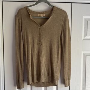 Michael Kors Shimmering Gold Knit Cardigan